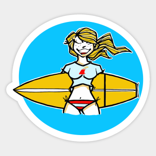 Surfer Girl Leucadia California Sticker